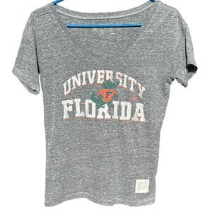 Florida Gators NCAA Retro brand v-neck gray t-shirt Size Small